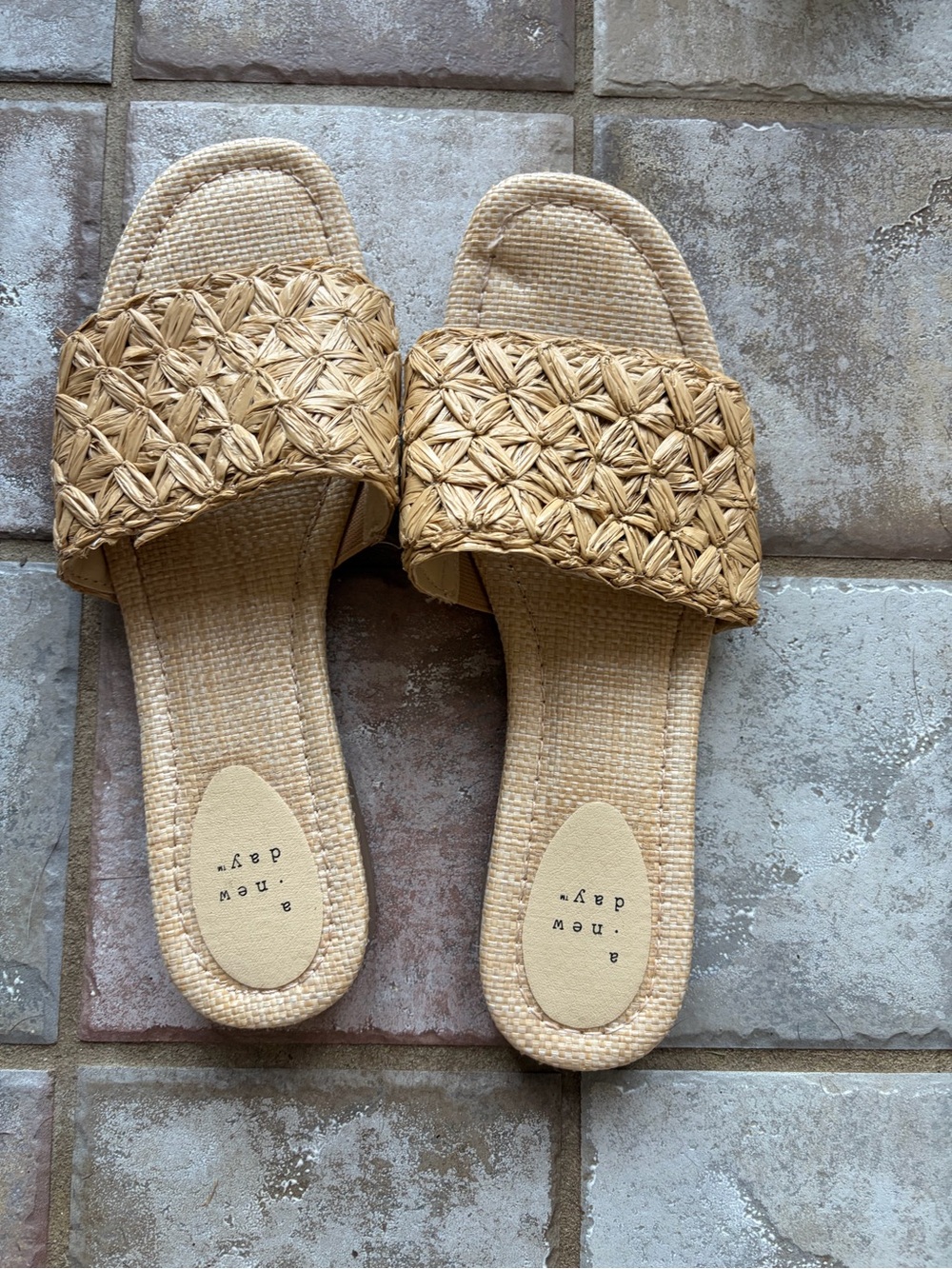 a new day Woven Slide Sandals in Tan